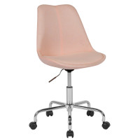 Flash Furniture CH-152783-PK-GG Aurora Series Mid-Back Pink Fabric Task Chair with Pneumatic Lift and Chrome Base 